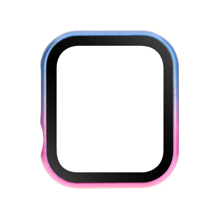 Metal Frame + Tempered Glass Protector Case, For Apple Watch Series 9 / 8 / 7 45mm, For Apple Watch Series SE 2025&SE2&6&SE&5&4 44mm, For Apple Watch Series 3&2&1 42mm, For Apple Watch Series 9 / 8 / 7 41mm