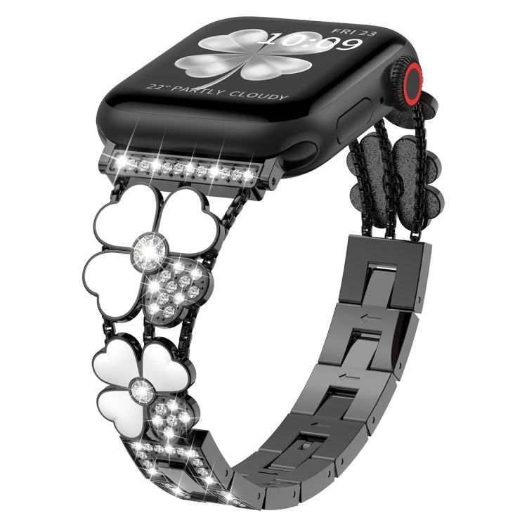 Petal Metal Diamond Watch Band, For Apple Watch SE 2023 44mm, For Apple Watch Ultra 49mm, For Apple Watch 8 41mm, For Apple Watch 8 45mm, For Apple Watch 7 41mm, For Apple Watch 7 45mm, For Apple Watch SE 2023 40mm, For Apple Watch SE 2022 40mm