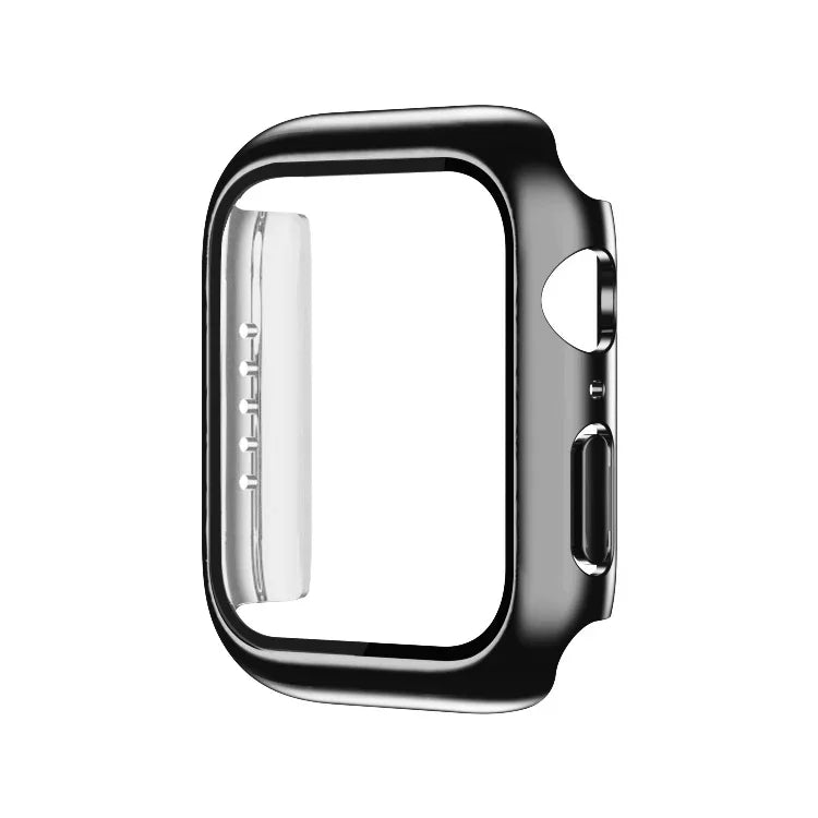 Electroplating Monochrome PC+Tempered Film Watch Case, For Apple Watch Series 9 / 8 / 7 45mm, For Apple Watch Series 8 / 7 45mm, For Apple Watch Series 6/5/4/SE 44mm, For Apple Watch Series 3/2/1 42mm, For Apple Watch Series 9 / 8 / 7 41mm