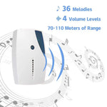 10PCS Waterproof LED Wireless Doorbell Remote Control Door Bell With 36 Tune Chimes Songs - Trustpick