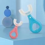 U-shaped Children Baby Hand-held Soft Toothbrush Brushing Artifact for 2-6 Years Old, Style: Heart Shape, Heart Shape