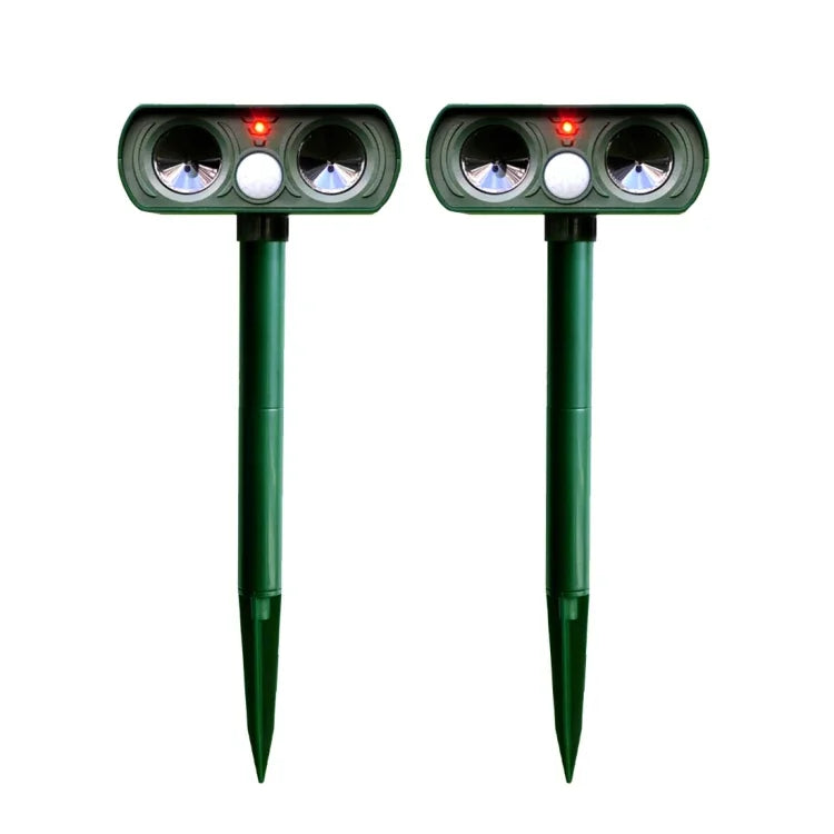 2 PCS Powerful Ultrasonic Solar-powered Animal Repeller With PIR Sensor & Light Sensor, Got the CE / ROHS Certification, 2PCS RC-510
