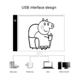 3.5W 5V LED USB Three Level of Brightness Dimmable A4 Acrylic Scale Copy Boards Anime Sketch Drawing Sketchpad, Copy Boards