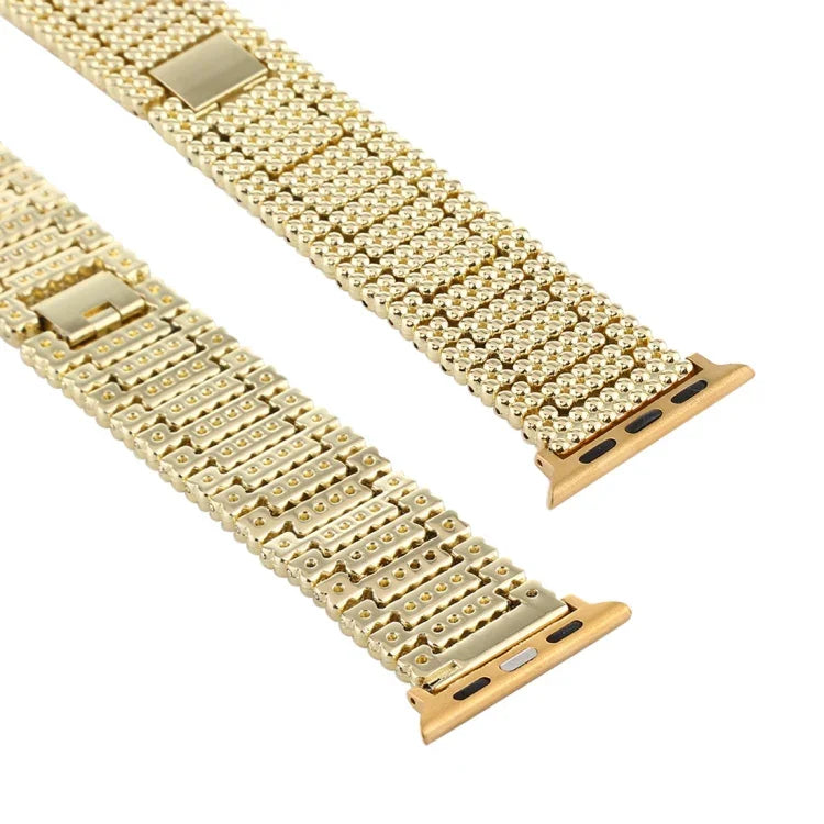 For Apple Watch Ultra 49mm&Watch Ultra 2 49mm / Series 10 46mm / 9&8&7 45mm / SE 3&SE 2&6&SE&5&4 44mm / 3&2&1 42mm Nine Beads Stainless Steel Wrist Strap Watch Band, For Apple Watch Series 7 45mm / 6 & SE & 5 & 4 44mm / 3 & 2 & 1 42mm