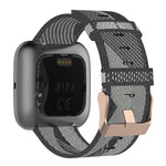 23mm Stripe Weave Nylon Wrist Strap Watch Band for Fitbit Versa 2, Fitbit Versa, Fitbit Versa Lite, Fitbit Blaze