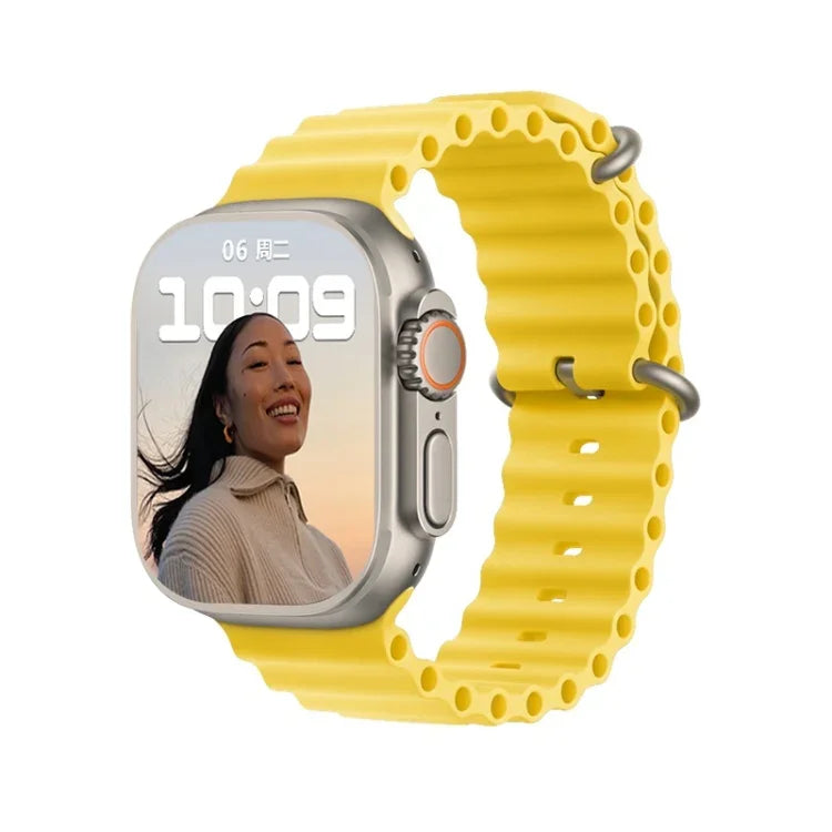 T800 Ultra 1.99 inch Ocean Silicone Band Smart Watch Support Heart Rate / ECG, Ocean Silicone Band (Black), Ocean Silicone Band (White), Ocean Silicone Band (Yellow)