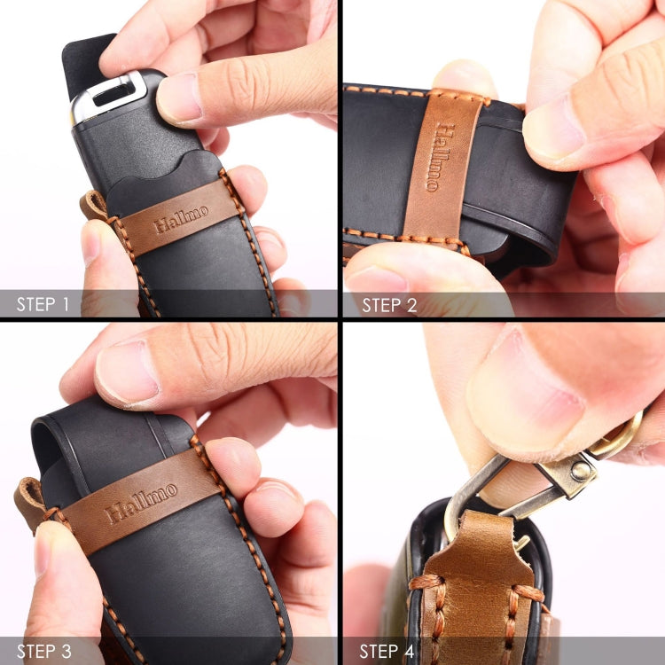 For Kia K4 Hallmo Car Cowhide Leather Key Protective Cover Key Case, C179