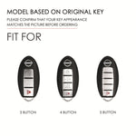 For Nissan 5-button Horn Hallmo Car Cowhide Leather Key Protective Cover Key Case, C068
