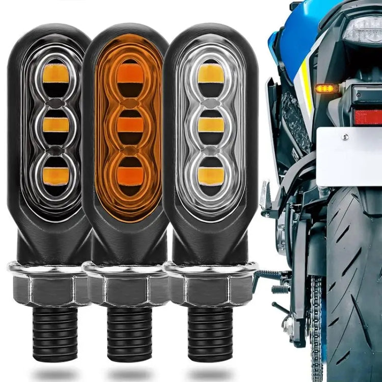 2pcs 12V 3LEDs Motorcycle Mini Water Turn Signal Light, 3LEDs (Black), 3LEDs (Transparent), 3LEDs (Yellow)