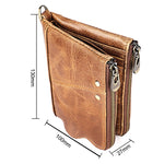 3533 Long Crazy Horse Texture Cowhide Leather Folding Anti-magnetic RFID Wallet Clutch Bag for Men, with Card Slots, 3533 Black, 3533 Coffee, 3533 Blue, 3533 Red, 3533 Yellowish-brown