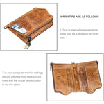 3533 Long Crazy Horse Texture Cowhide Leather Folding Anti-magnetic RFID Wallet Clutch Bag for Men, with Card Slots, 3533 Black, 3533 Coffee, 3533 Blue, 3533 Red, 3533 Yellowish-brown