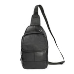 6023 Casual Litchi Texture Soft Face Full-grain Cowhide One Shoulder Crossbody Bag for Men, Black, Coffee, Red, Brown