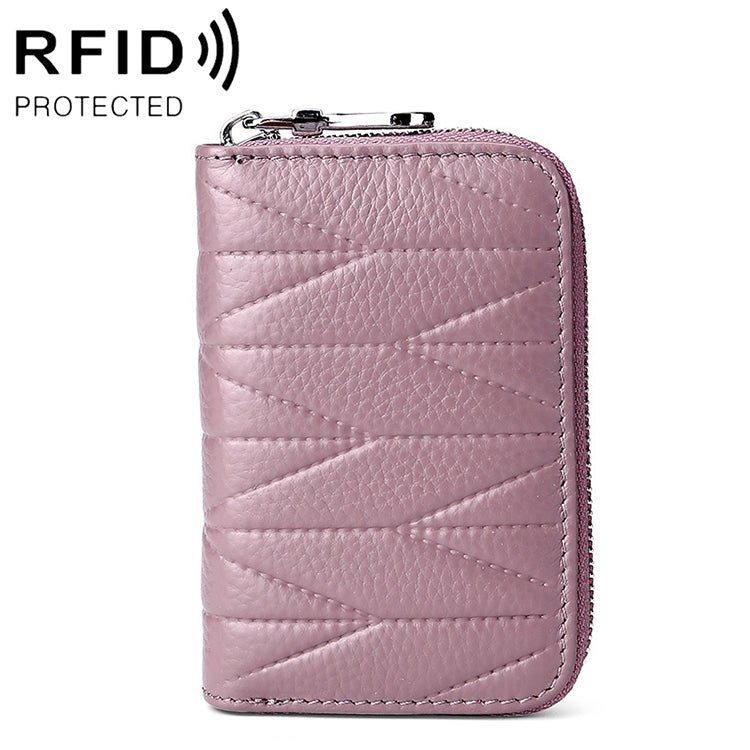 KB191 Zipper Cowhide Leather Organ Shape Multiple Card Slots Anti-magnetic RFID Wallet Clutch Bag for Ladies, KB191 Aqua Blue, KB191 Black, KB191 Dark Blue, KB191 Pink, KB191 Light Purple, KB191 Wine Red, KB191 Brown