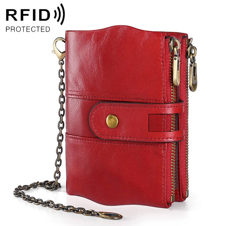 LT3539 Cowhide Leather Zipper Buckle Anti-magnetic RFID Wallet Clutch Bag for Men, with Card Slots & Shoulder Strap, LT3539 Shoulder Strap Blue, LT3539 Strap Red, LT3539 Yellowish-brown