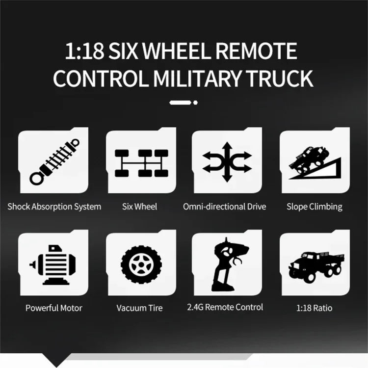 JJR/C 1:18 2.4Ghz 4 Channel Remote Control Dongfeng 7 Six-wheeled Armor Truck Vehicle Toy, Dongfeng 7 (Green), Dongfeng 7 (Yellow)