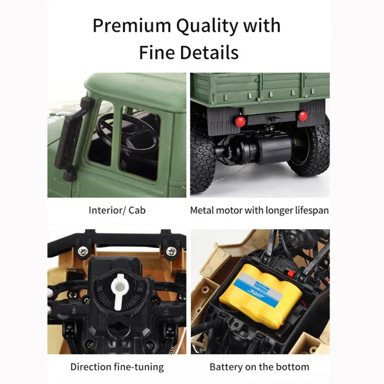 JJR/C 1:18 2.4Ghz 4 Channel Remote Control Dongfeng 7 Six-wheeled Armor Truck Vehicle Toy, Dongfeng 7 (Green), Dongfeng 7 (Yellow)