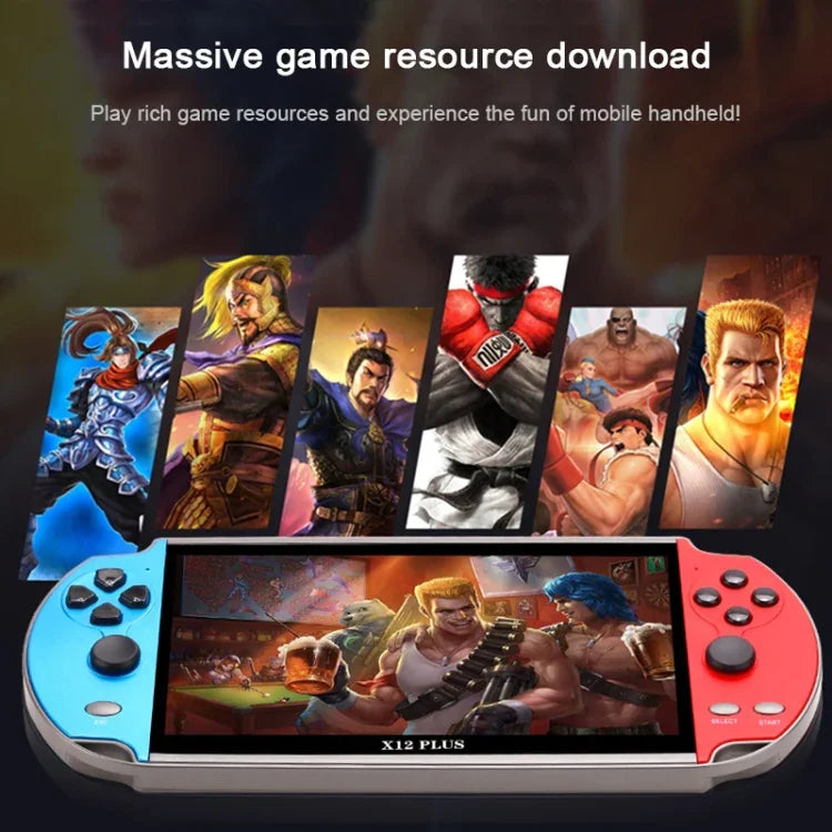 Powkiddy X12 Plus Retro Classic Games Handheld Game Console with 7 inch HD Screen & 16GB Memory, Support MP4 / E-book, X12 Plus