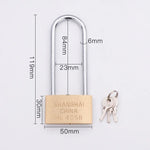 Copper Padlock Small Lock, Style: Long Lock Beam, 50mm Not Open, Long, 50mm Not Open