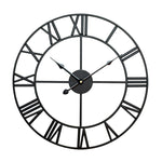 60cm Retro Living Room Iron Round Roman Numeral Mute Decorative Wall Clock, 60cm