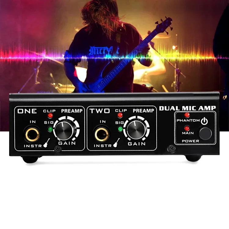 LINEPAUDIO A961 2-Channel Microphone Amplifier Electric Guitar Electric Bass Amplifier, A961