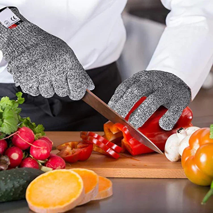 A Pair Cut-resistant Gardening Gloves HPPE Food-grade 5-Level Anti-cutting Anti-wear Safety Working Gloves, Size: S, Length: 20cm, Size: S/Black, Size: S/White
