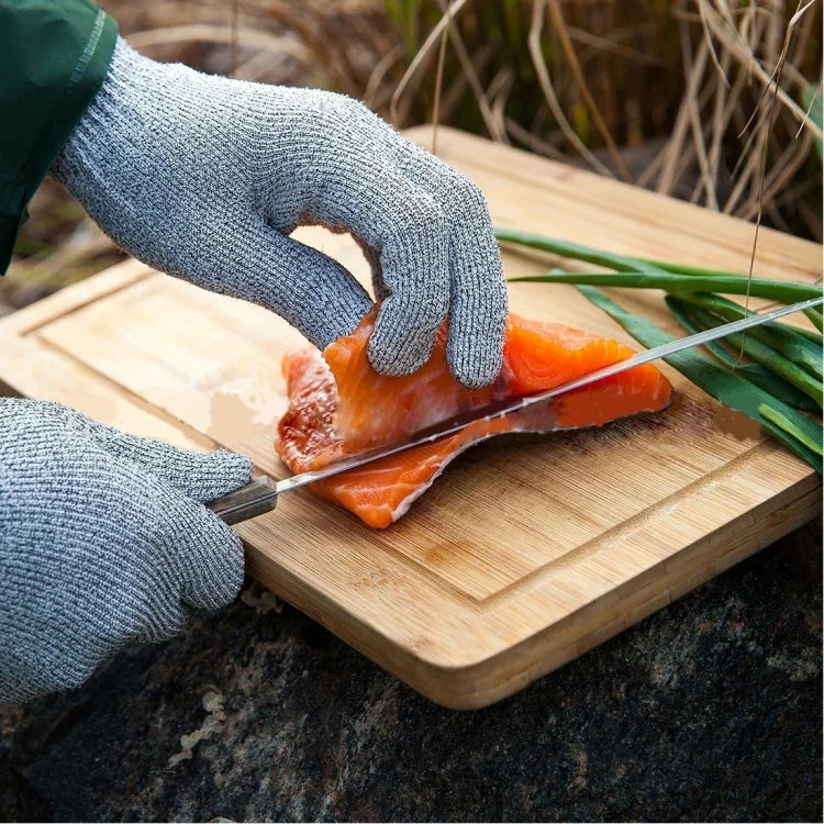 A Pair Cut-resistant Gardening Gloves HPPE Food-grade 5-Level Anti-cutting Anti-wear Safety Working Gloves, Size: L, Length: 24cm, Size: L/Black, Size: L/White