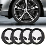 4 PCS Car-Styling Alien Pattern Metal Wheel Hub Decorative Sticker, Diameter: 5.8cm, Alien Pattern
