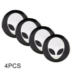 4 PCS Car-Styling Alien Pattern Metal Wheel Hub Decorative Sticker, Diameter: 5.8cm, Alien Pattern
