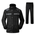 Durable Reflective Motorcycle Split Raincoat Pants Riding Bicycle Electric Bike Windproof Waterproof Rain Wear for Adult, Size: M(Black), Size: M