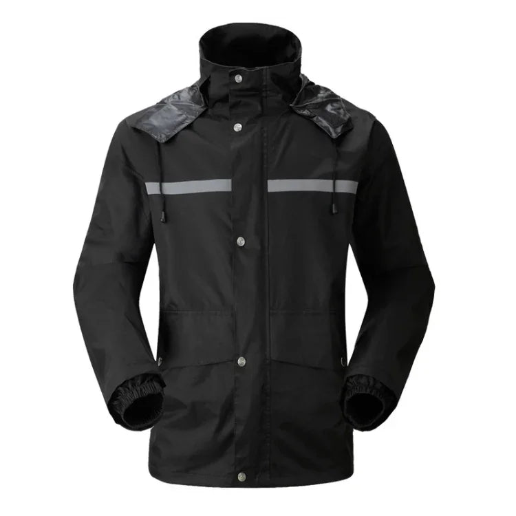 Durable Reflective Motorcycle Split Raincoat Pants Riding Bicycle Electric Bike Windproof Waterproof Rain Wear for Adult, Size: M(Black), Size: M
