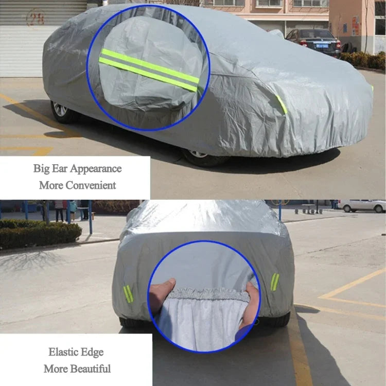 PEVA Anti-Dust Waterproof Sunproof SUV Car Cover with Warning Strips, Fits Cars up to 4.7m(183 inch) in Length, 183inch (M)