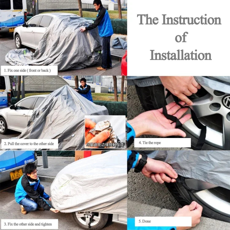 PEVA Anti-Dust Waterproof Sunproof SUV Car Cover with Warning Strips, 207inch (XXL)