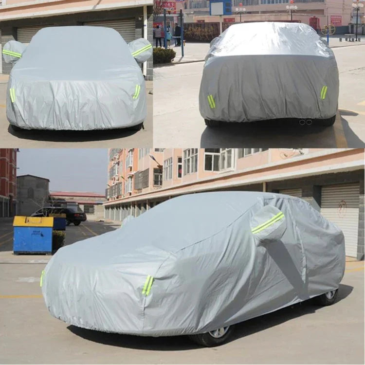 PVC Anti-Dust Sunproof Hatchback Car Cover with Warning Strips, Fits Cars up to 4.4m 172 inch Length, 172inch (L)