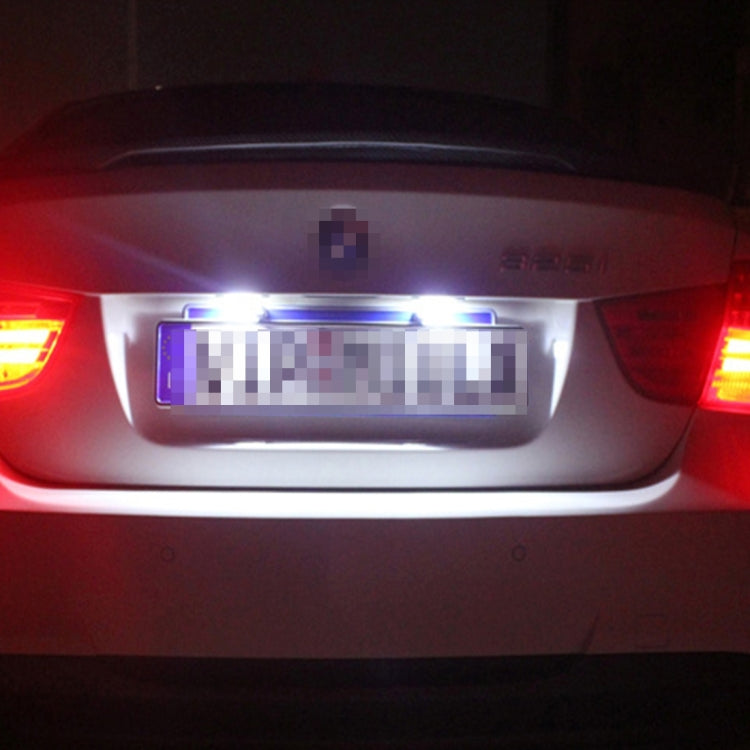 2 PCS License Plate Light with 18  SMD-3528 Lamps with Canbus for Mercedes-Benz W220,2W 120LM,6000K, DC12V(White Light), For Benz W220