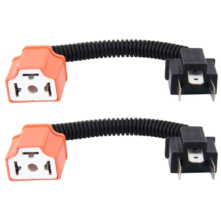 2 PCS H4 Car HID Xenon Headlight Male to Female Conversion Cable with Ceramic Adapter Socket, H4