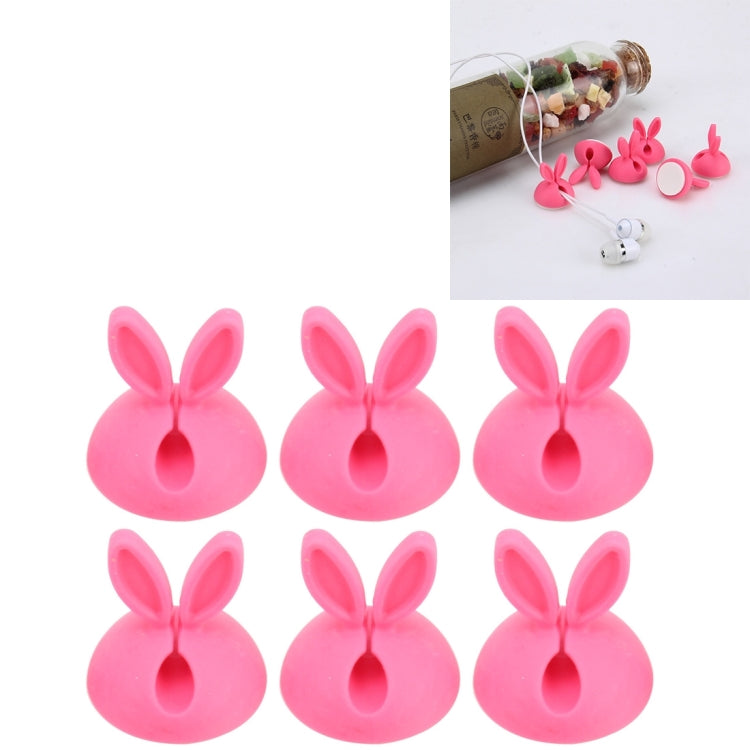 6 PCS CC-941 Rabbit Shape Single Hole Cable Clips Holder, Cable Management System and Cord Organizer Solution, 6 PCS C Rabbit Shape(Black), 6 PCS C Rabbit Shape(Pink), 6 PCS C Rabbit Shape(Green), 6 PCS C Rabbit Shape(Yellow)