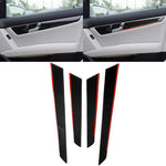 4 PCS Car Carbon Fiber Red Inner Door Panel Decorative Sticker for Mercedes-Benz W204 2007-2013, Red Inner Door Panel
