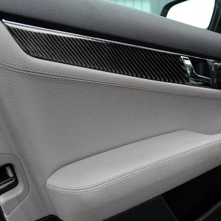 4 PCS Car Carbon Fiber Inner Door Panel Decorative Sticker for Mercedes-Benz W204 2007-2013, Inner Door Panel