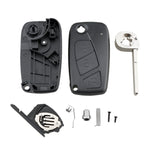 For FIAT Car Keys Replacement 3 Buttons Car Key Case with Side Battery Holder, Black, Blue