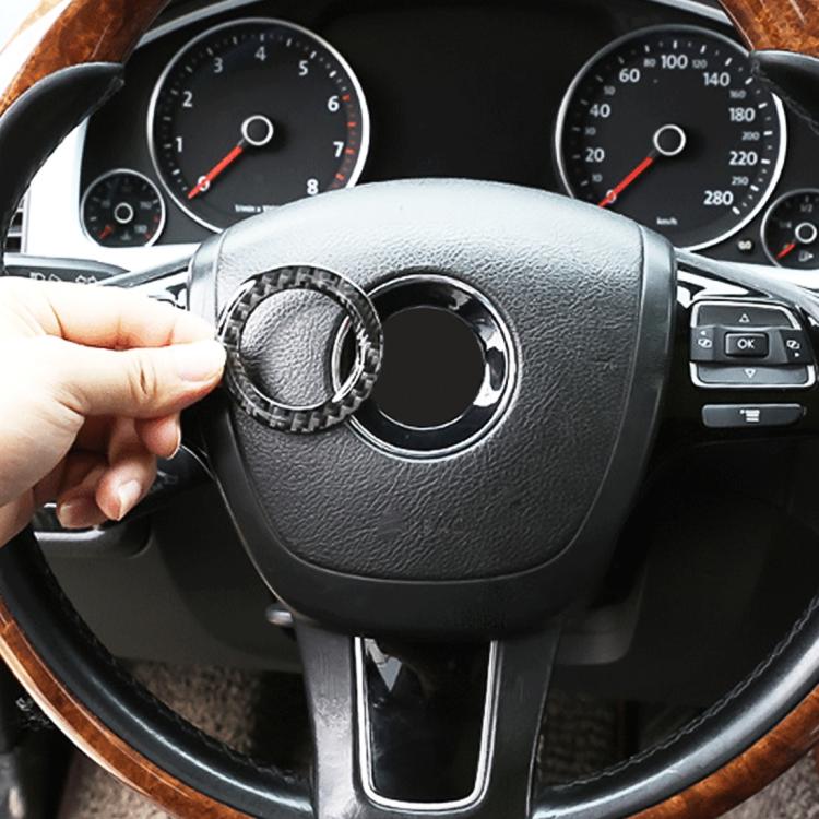 Car Carbon Fiber Steering Wheel Middle Frame Decorative Sticker for Volkswagen Touareg, Steering Wheel Middle Frame