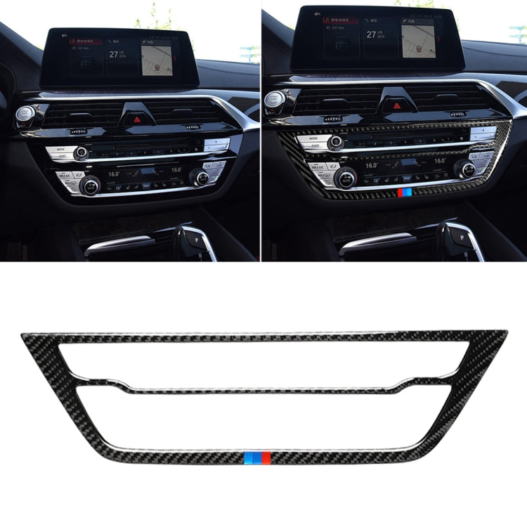 Car Tricolor Carbon Fiber CD Panel Decorative Sticker for BMW 5 Series G38 528Li / 530Li / 540Li 2018, CD Panel (Tricolor)