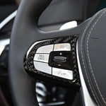 Car Carbon Fiber Steering Wheel Button Configuration B Decorative Sticker for BMW 5 Series G30/G38 X3 G01/G08, Steering Wheel Button