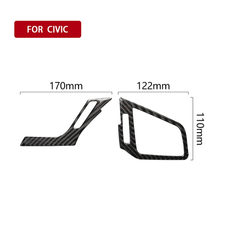 Car Carbon Fiber Right and Left Air Outlet Decorative Sticker for Honda Tenth Generation Civic 2016-2019, Left Drive, Right and Left Air Outlet