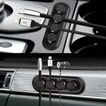 Car Carbon Fiber Magnetic Clamp Cable Storage Box Creative Desktop Hub Organizer, Desktop Hub Organizer