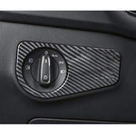 Car Carbon Fiber Headlight Switch Panel Decorative Sticker for Volkswagen Tiguan L 2019-2021, Low Configuration, Headlight Switch, Low Configuration