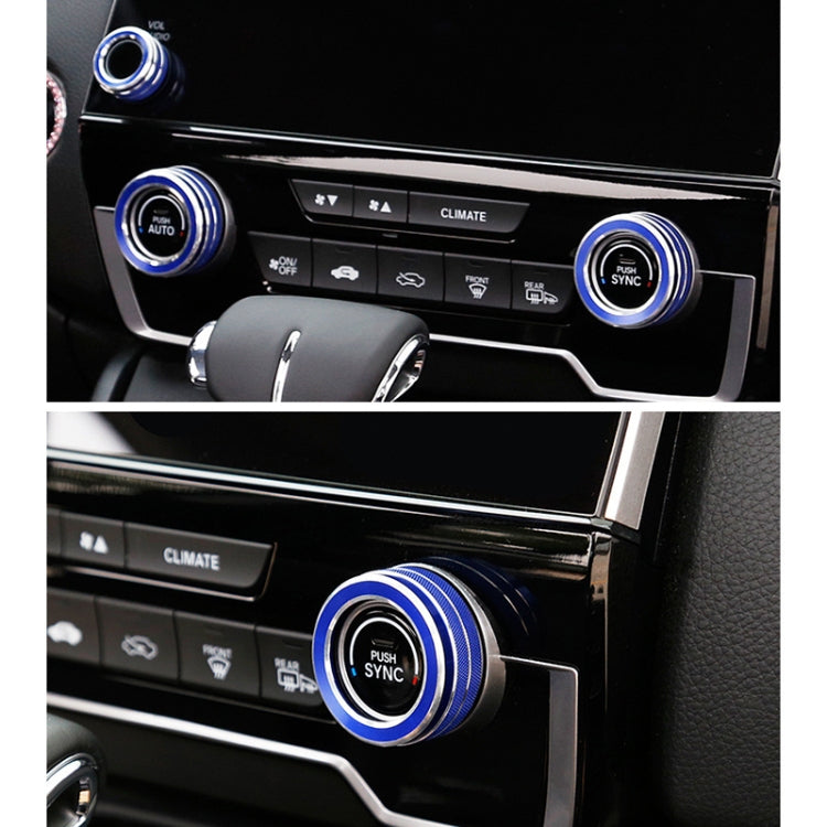 3 PCS Car Metal Air Conditioner Knob Case for Honda CR-V 2017, For Honda CR-V 2017 (Blue), For Honda CR-V 2017 (Red)
