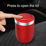 Portable Car Stainless Steel Liner Cigarette Ashtray with Light, with Stainless Steel Liner