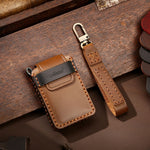 Hallmo Car Cowhide Leather Key Protective Cover Key Case for New Mazda Axela, For New Mazda Axela