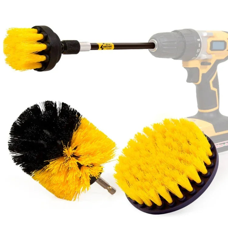 4 in 1 Floor Wall Window Glass Cleaning Descaling Electric Drill Brush Head Set, Random Color Delivery, 4 in 1