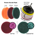 12 in 1 Floor Wall Window Glass Cleaning Descaling Electric Drill Brush Head Set, Random Color Delivery, 12 in 1, Random Color Delivery